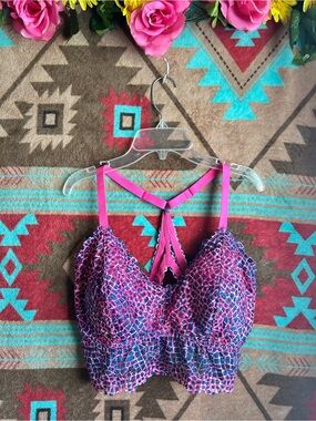 No Boundaries Hot Pink and Navy Lace Bralette